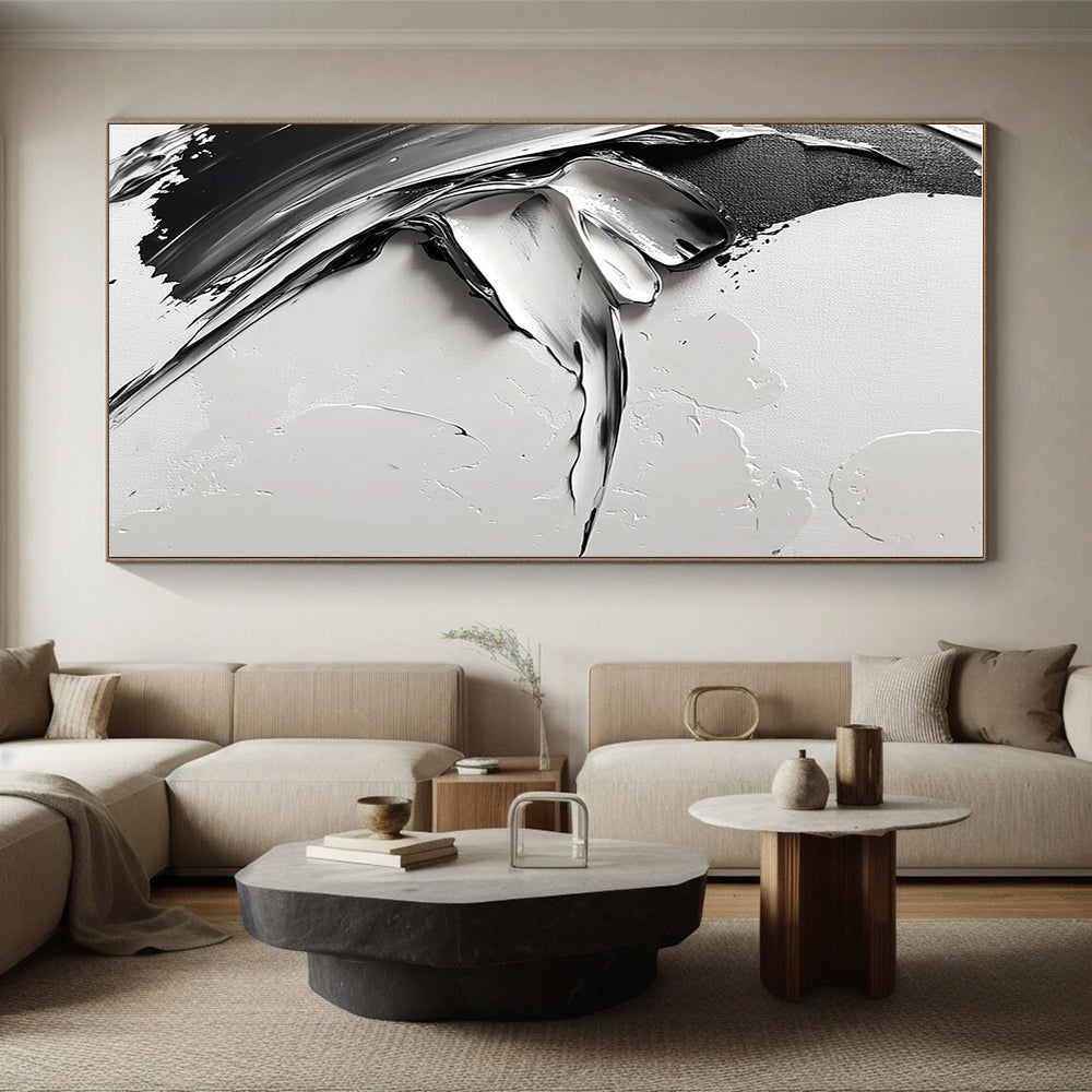 Gray - Toned Abstract Swirl Painting with Quiet Dynamism WINK355