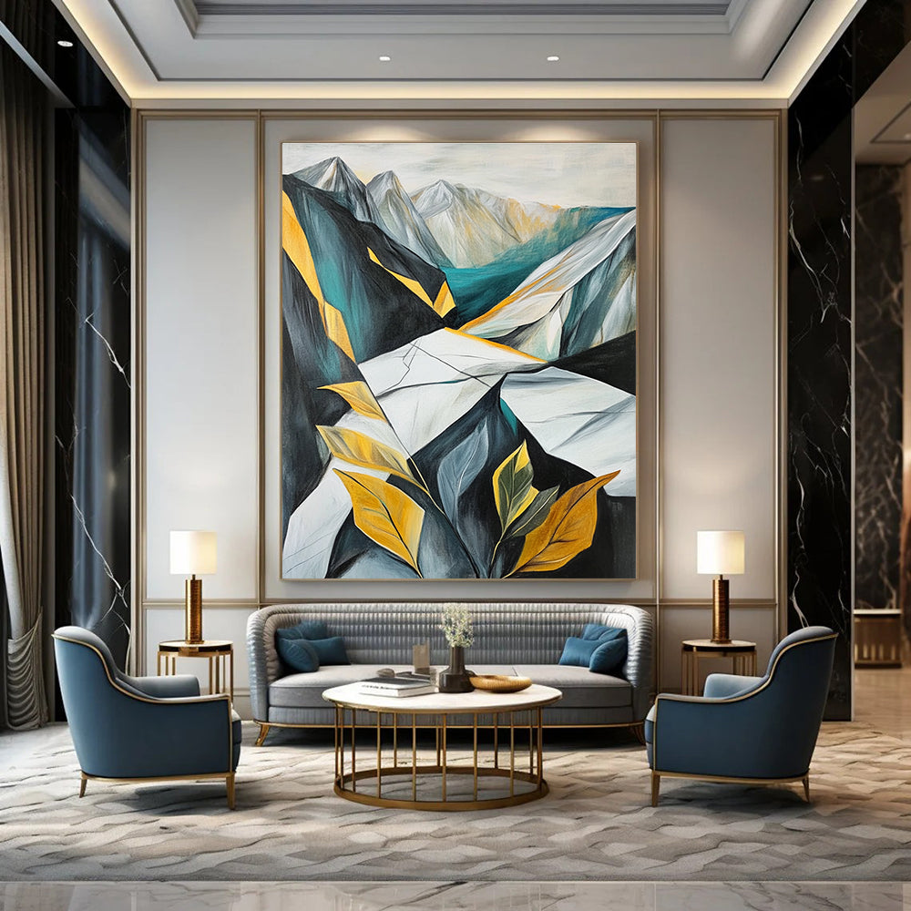 Geometric Mountainscape - Stylized Landscape Abstract Painting GAB0622