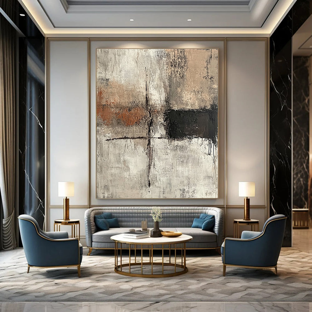 Earth - Toned Abstract Painting for Warm Interiors GAB0739