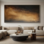 Dark Brown and Gold Gradient Abstract Painting with Opulent Depth WINK032
