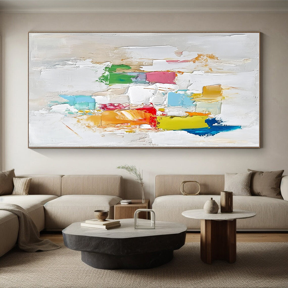 Colorful Patchwork Abstract Painting with Joyful Diversity WINK479