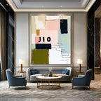 Colorful Geometric Collage Abstract Painting of Playful Diversity GAB0209