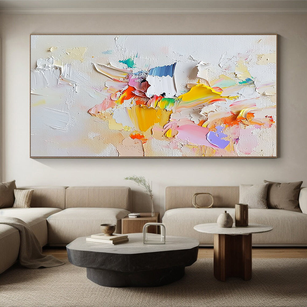 Textured Color Burst Abstract Painting with Playful Energy WINK583