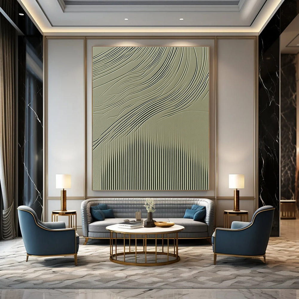 Textured Wave Patterns Abstract Painting of Tactile Rhythms GAB0131