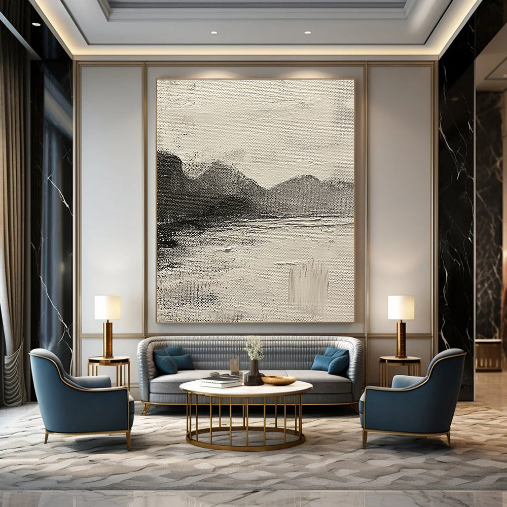 Monochromatic Abstract Landscape Painting for Minimalist Galleries GAB1115