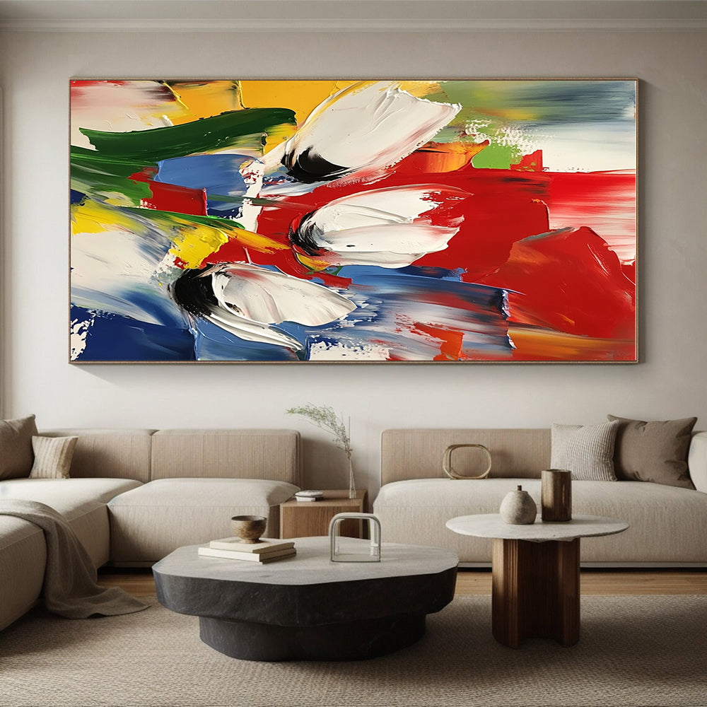 Colorful Floral Abstract Painting with Vivid Blooms WINK601