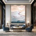Dreamy Cloudscape Abstract Painting for Boho - Chic Living Rooms HENG165