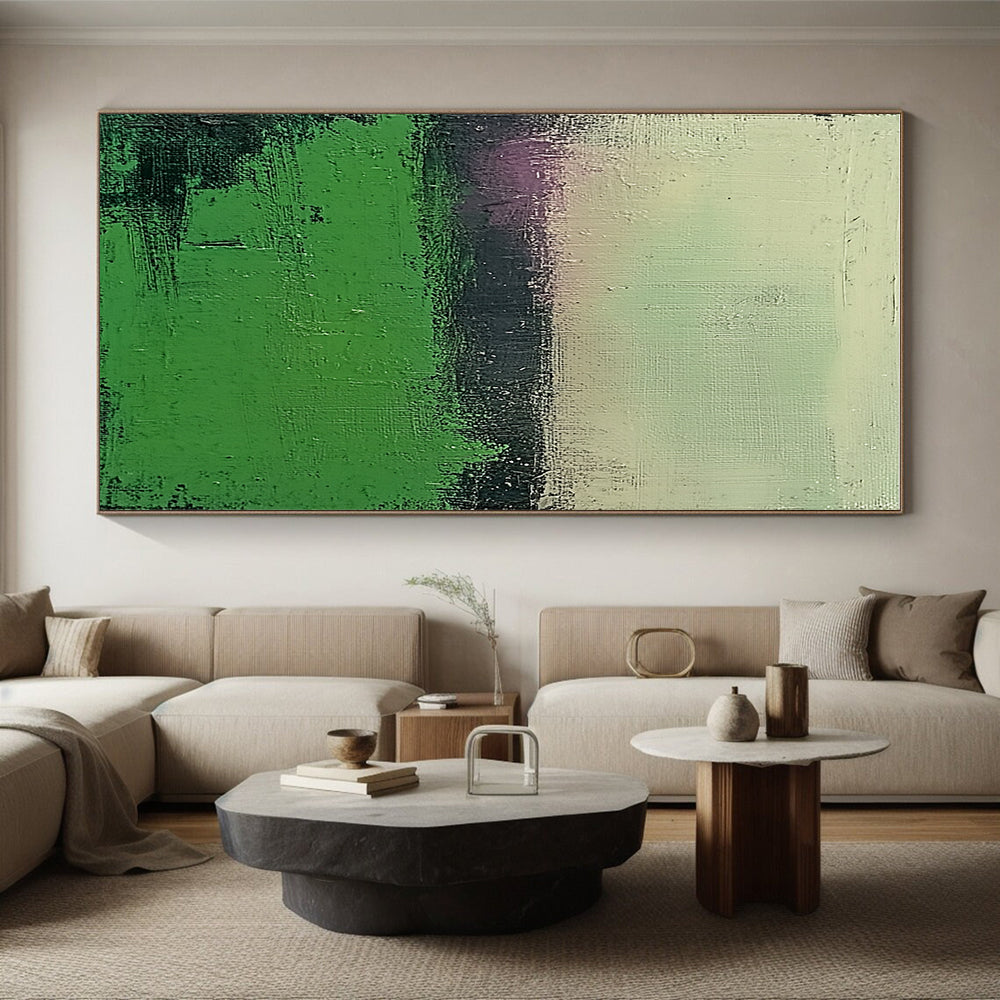 Green and Purple Gradient Abstract Painting with Subtle Tranquility WINK109