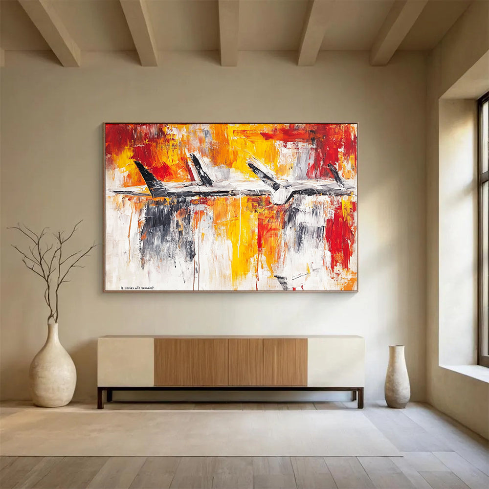 Abstract Aircraft Painting with Dynamic, Industrial Energy ABS497