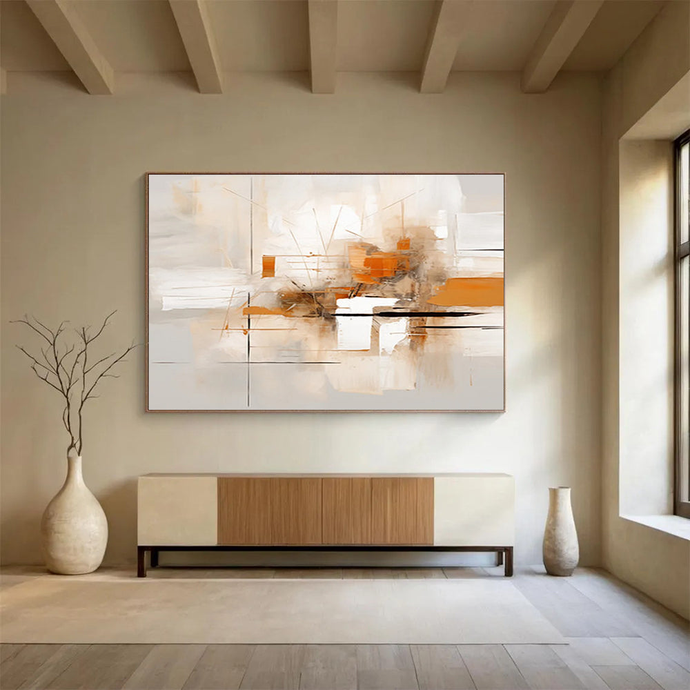 Light Tones Abstract Painting for Airy Spaces YHT096