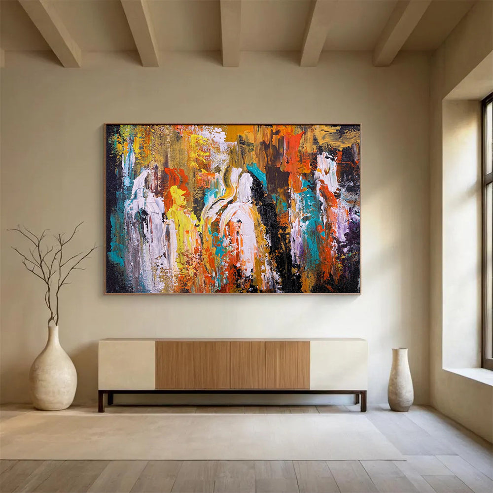 Vivid Colors Abstract Figures Painting for Artsy Community Centers YHT349
