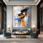 Dynamic Figure Abstract Painting for Modern Dance Studio Entrances GAB1185