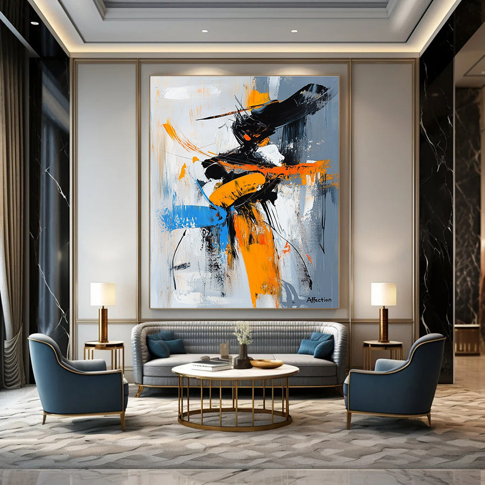 Dynamic Figure Abstract Painting for Modern Dance Studio Entrances GAB1185