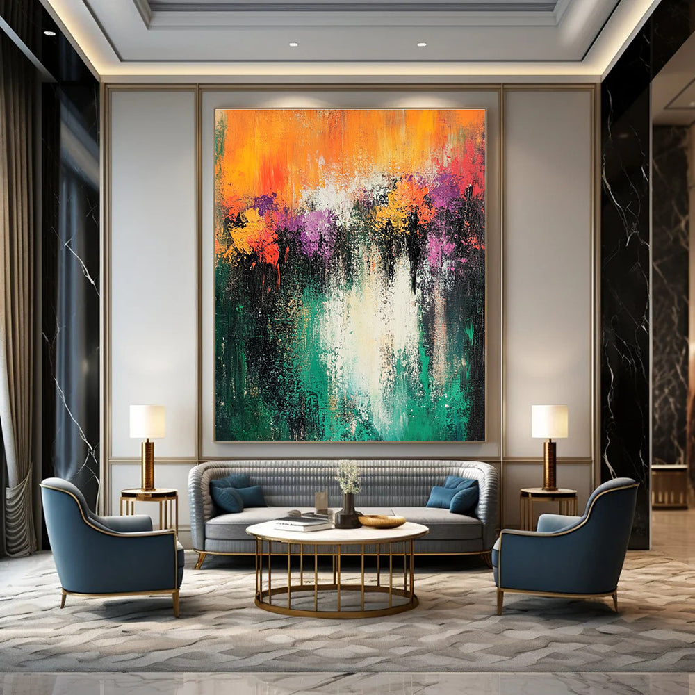 Colorful Floral Abstract Painting for Garden - Themed Cafes GAB1181