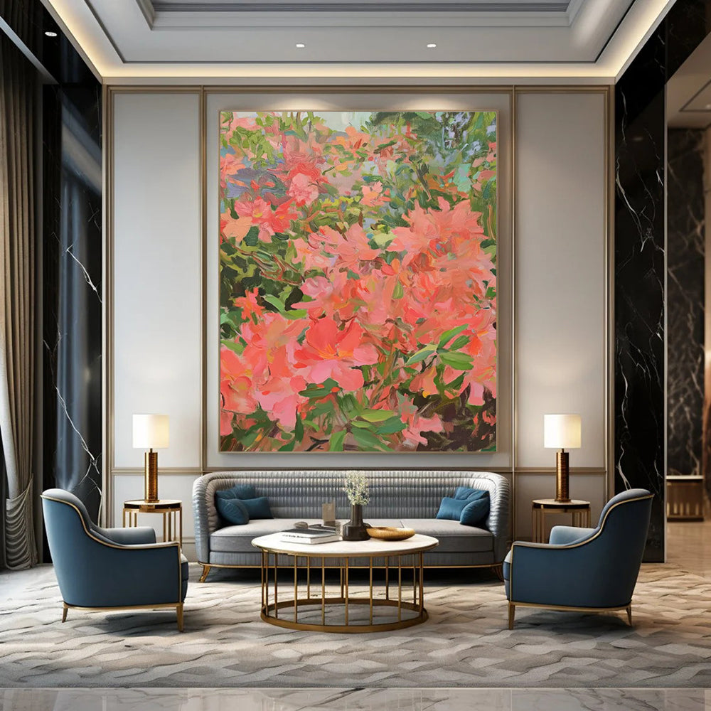 Blossoming Garden Abstract Painting for Cheerful Sunrooms HENG433