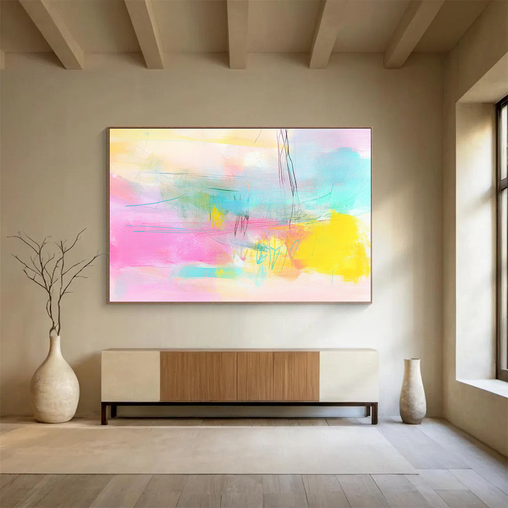 Pastel Color Abstract with Soft Brushstrokes Abstract Painting ABS370