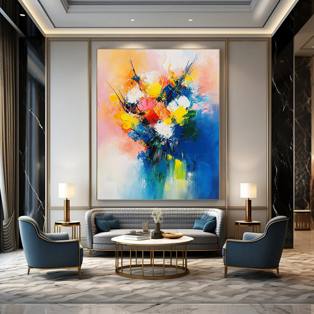 Colorful Abstract Bouquet Painting for Lively Spaces GAB0719