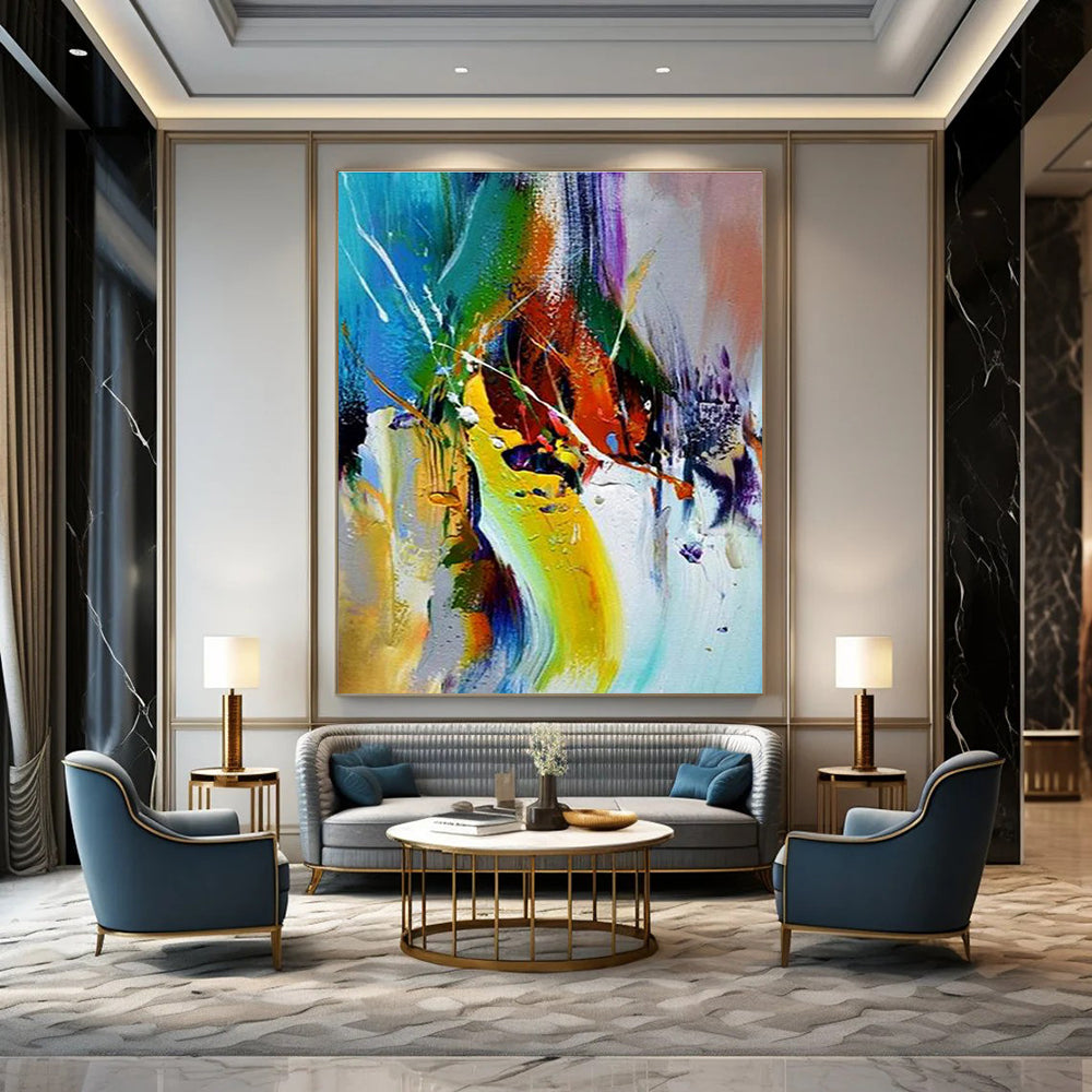 Dynamic Color Streak Abstract Painting for Art - Centric Hallways HENG414
