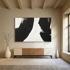 Black - White Abstract Forms  Minimalist Drama ABS031