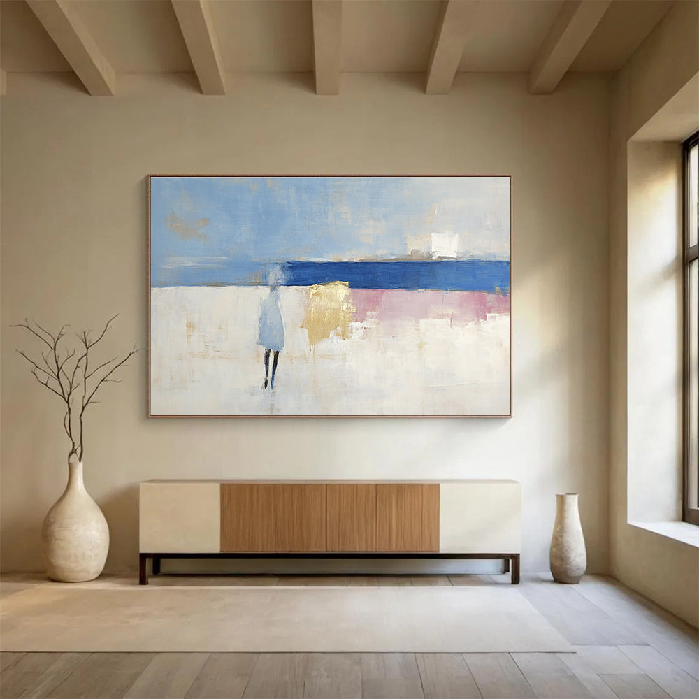 Coastal Figure Abstract with Gold Accent ABS186