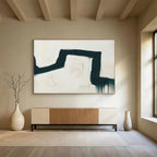 Black - White Drip Abstract Painting for Edgy Galleries YHT115
