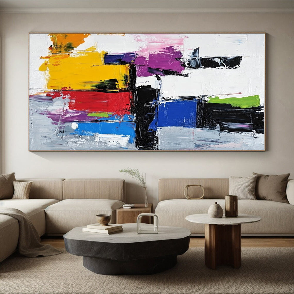 Bold Color Block Abstract Painting with Dynamic Edges WINK627