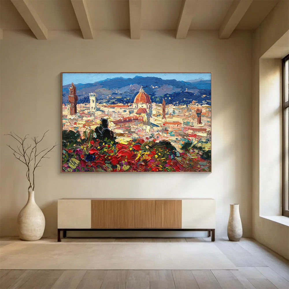 Florence Cityscape Abstract Painting for Art Galleries in Cultural Districts YHT463