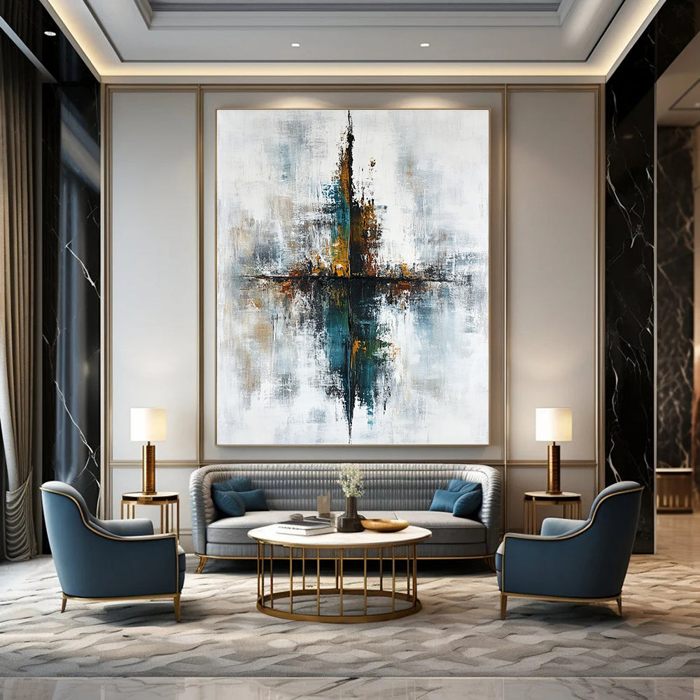 Reflective Abstract Form - Symmetrical Abstract Painting GAB0644
