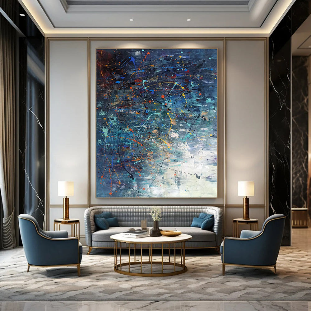 Expressive Splatter Abstract Composition Painting for Art - Centric Spaces HENG246