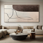 Curved Lines on Neutral Abstract Painting with Gentle Flow WINK181