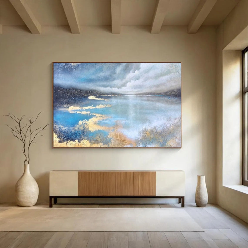 Lake Reflection Abstract Painting for Nature - Inspired Offices YHT192