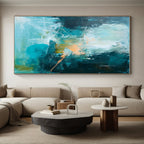 Teal Orange Abstract Painting with Dynamic Contrast WINK588