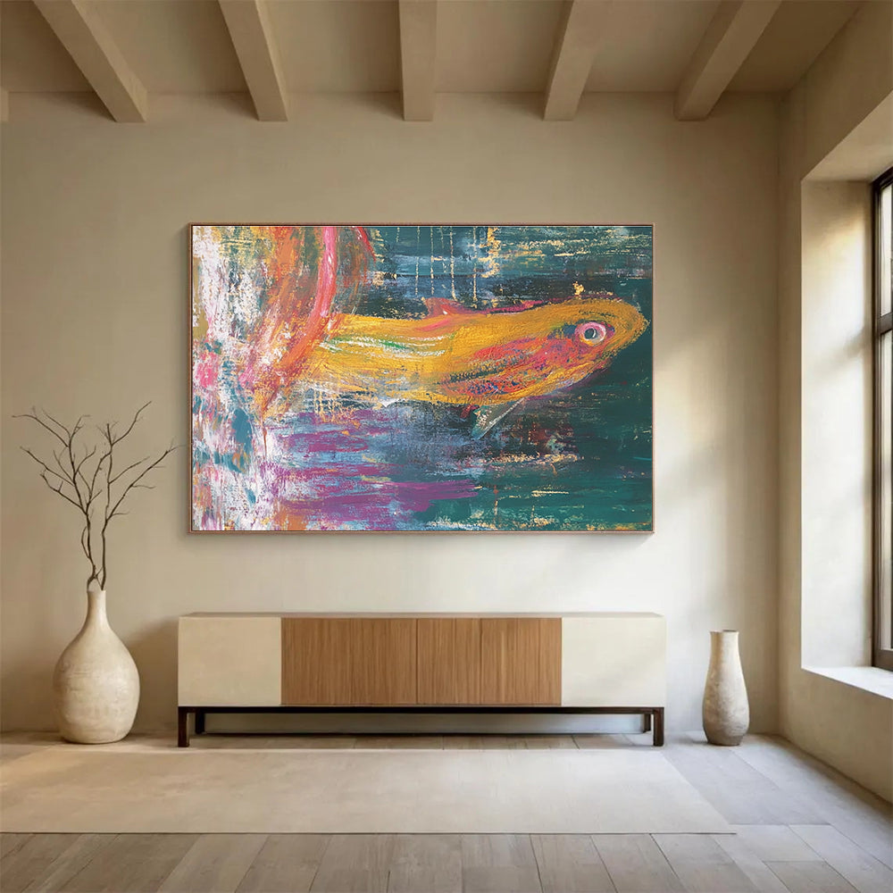 Vibrant Abstract Fish  A Splash of Color ABS034