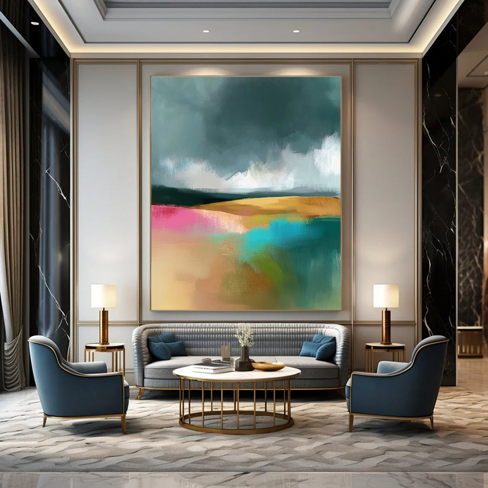 Colorful Field Abstract - Vibrant Landscape Abstract Art GAB0523