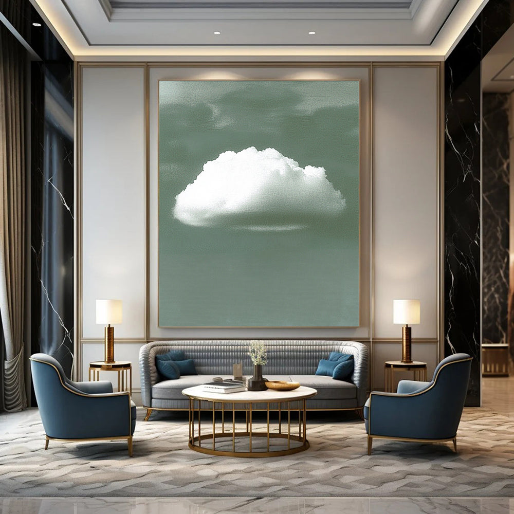 Single White Cloud Minimalist Abstract Painting GAB0351