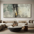 Gray, Gold and Green Abstract Landscape Abstract Painting with Subtle Serenity WINK034