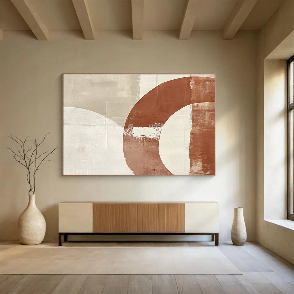 Earth - Toned Curved Abstract  Subtle Elegance ABS033