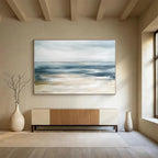 Soft Blue - Gray Seascape Abstract Painting with Subtle Beauty ABS436
