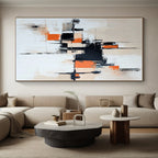 Beige Black Orange Abstract Painting with Modern Simplicity WINK457