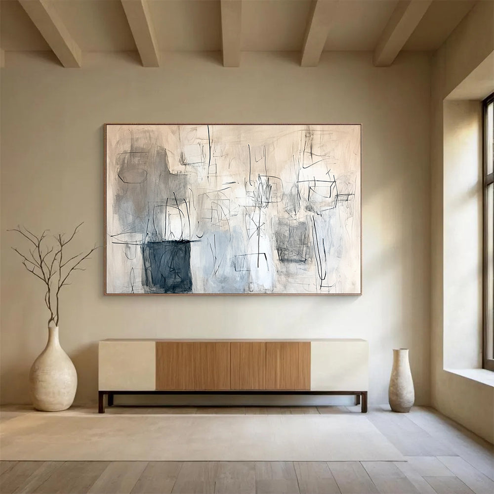 Sketch - Like Abstract Painting with Spontaneous Expressive Lines ABS548