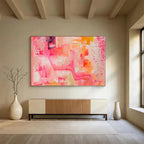 Pink and Orange Abstract Flow Painting for Feminine Boutiques YHT360