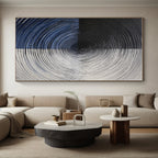 Circular Abstract Painting with Textured Rings WINK832