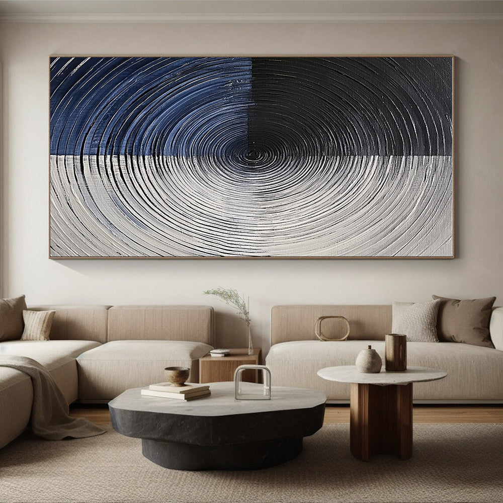Circular Abstract Painting with Textured Rings WINK832
