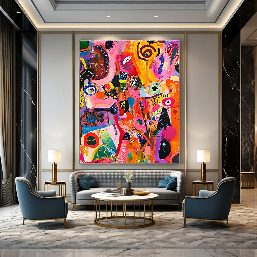 Colorful Abstract Mosaic - Vivid Expressionist Art GAB0380