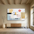 Soft - Toned Minimalist Geometric Abstract Painting ABS202