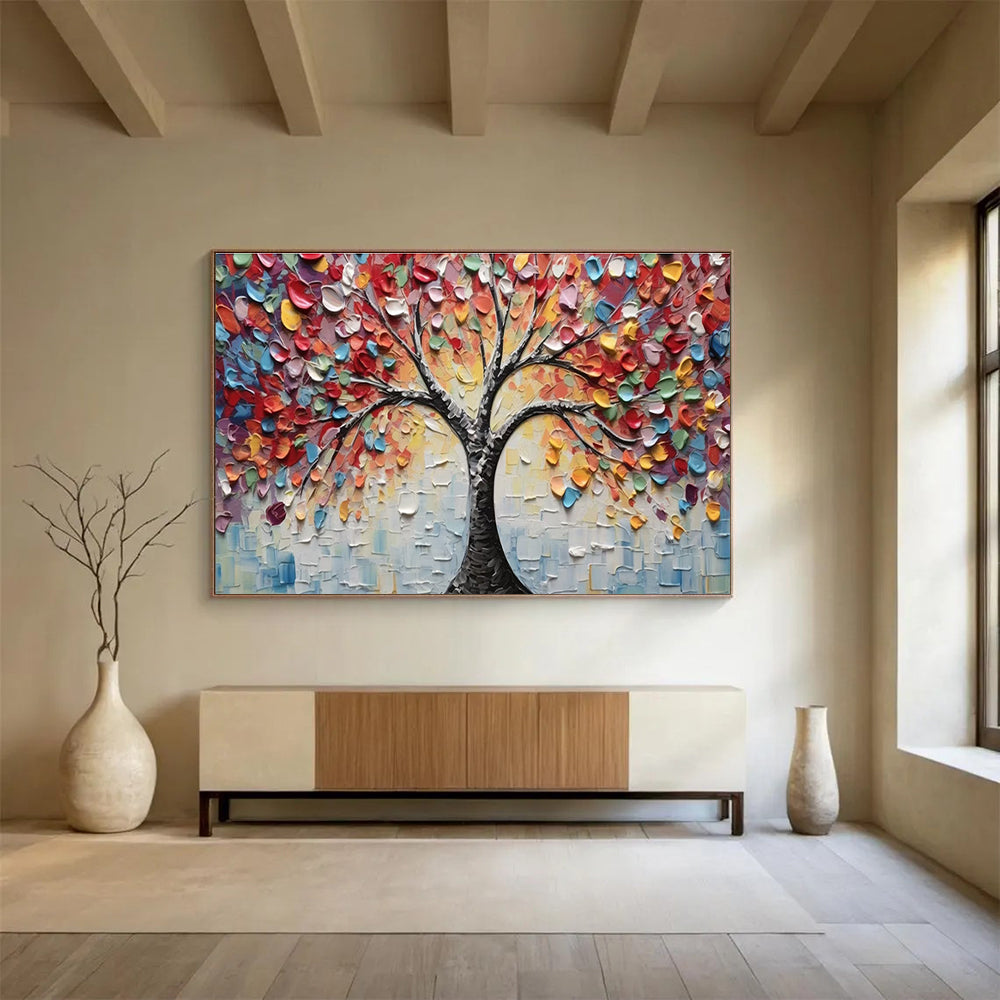Colorful 3D Tree Abstract Painting for Art Galleries YHT169