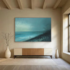 Solitary Beach Figure in Blue Tones ABS090