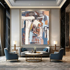 Urban Abstract Layers Abstract Painting for City - Themed Cafes HENG041