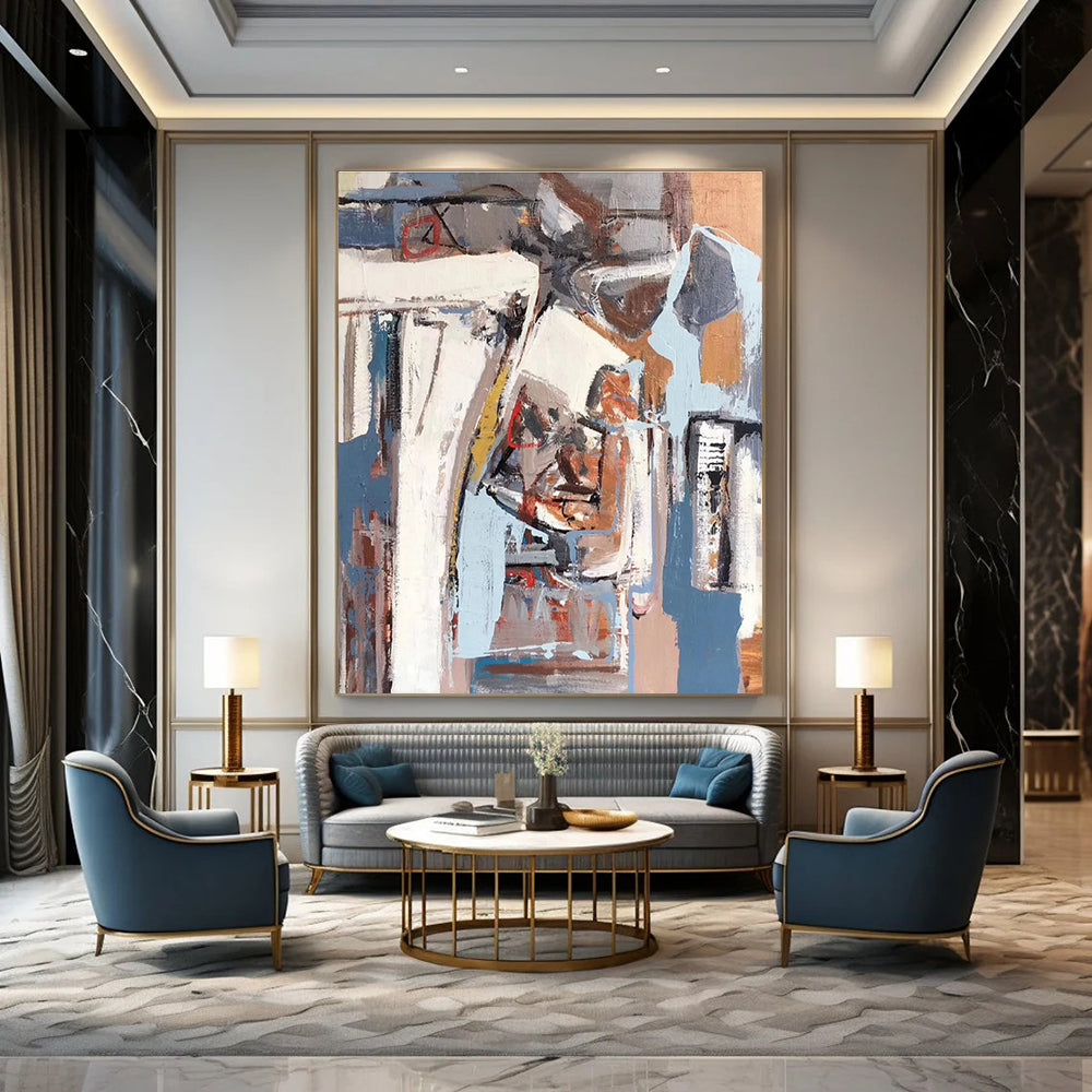 Urban Abstract Layers Abstract Painting for City - Themed Cafes HENG041