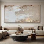 Beige and Gold Abstract Painting with Subtle Luxury WINK123